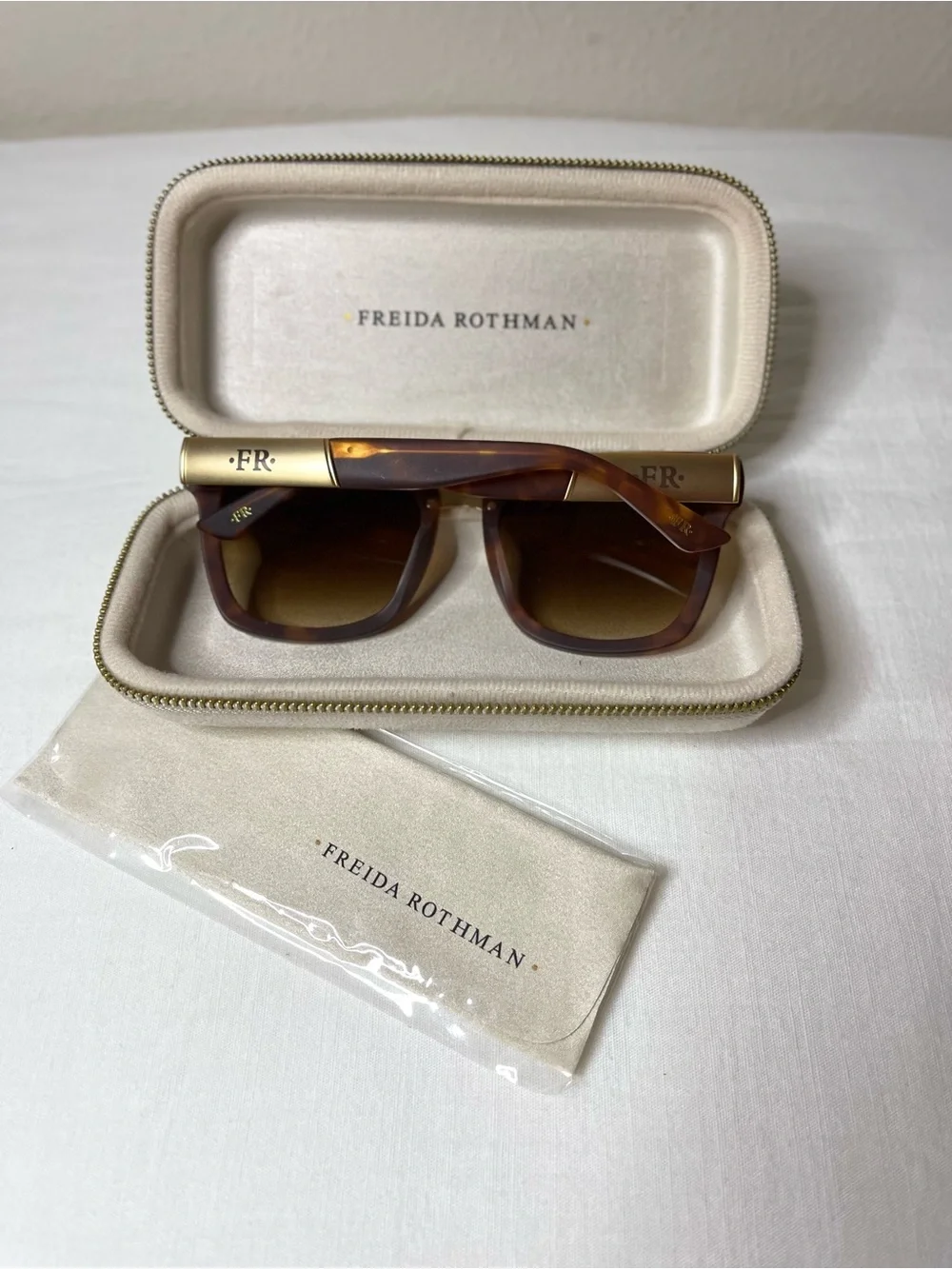 Freida Rothman Women's MadisonTortoise Sunglasses with Gold Bridge